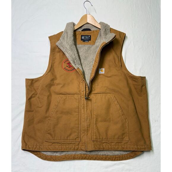 Carhartt Mens Full Zip Duck Sherpa Vest Loose fit OV4277-M -Men’s XL have logo🚨